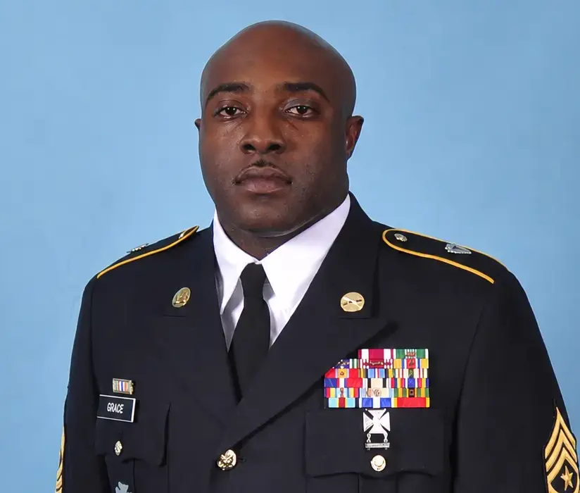 President Garry Grace in military uniform